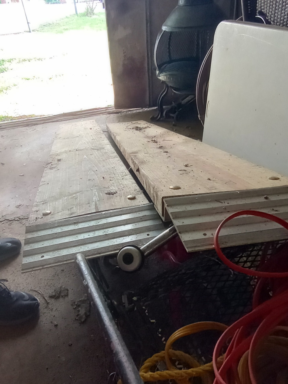Unbranded Natural Wood and Silver Ramp Panels - Set of 2